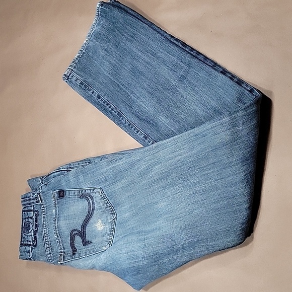 Rock & Republic Size 30x34 "Verve" Straight Leg Denim Blue Jeans, Gently Used - Picture 1 of 15